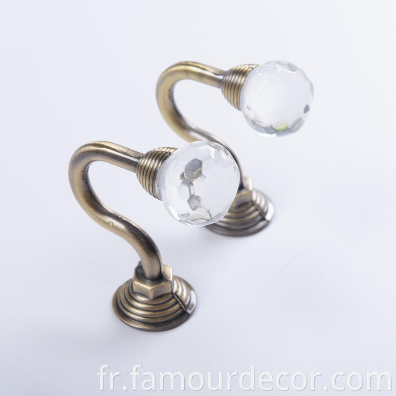 European style crystal curtain hook wholesale